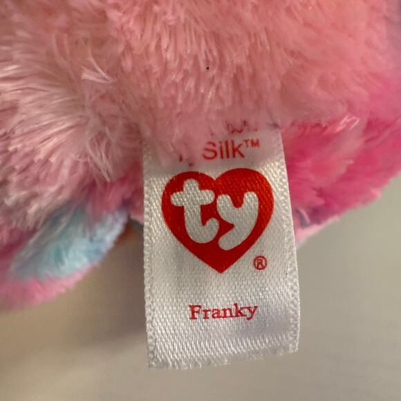 Ty Beanie Boo Franky 6" Multicolor Pastel Bear Plush EUC Soft Toy - Picture 5 of 5